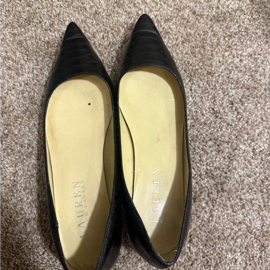 Ralph Lauren Black Pump Kitten Heels Classic